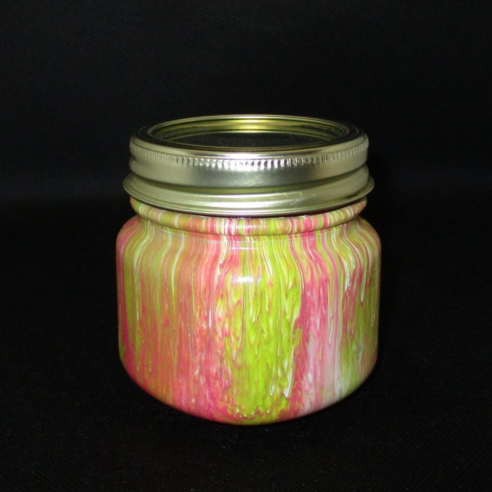 2 Original Fluid Pour Paint Technique Storage Jars Quart and 1/2 Pint - Picture 5 of 6
